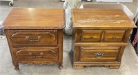 Vintage Wooden Nightstands with Drawers