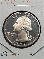 1990-S Clad Proof Washington Quarter