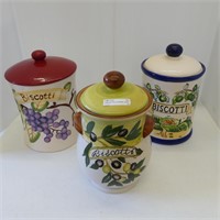 3 BISCOTTI CERAMIC JARS