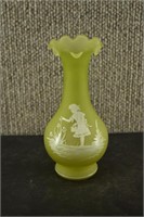 Westmoreland Mary Gregory Ruffled Vase