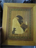 vintage Inlaid wood Marquertry Wood Painting