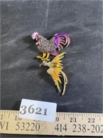 Costume Jewelry Brooches - chicken & Raven