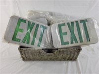 Basket full of exit signs