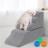 Dog Stairs for High Beds  5-Steps Foam  Grey