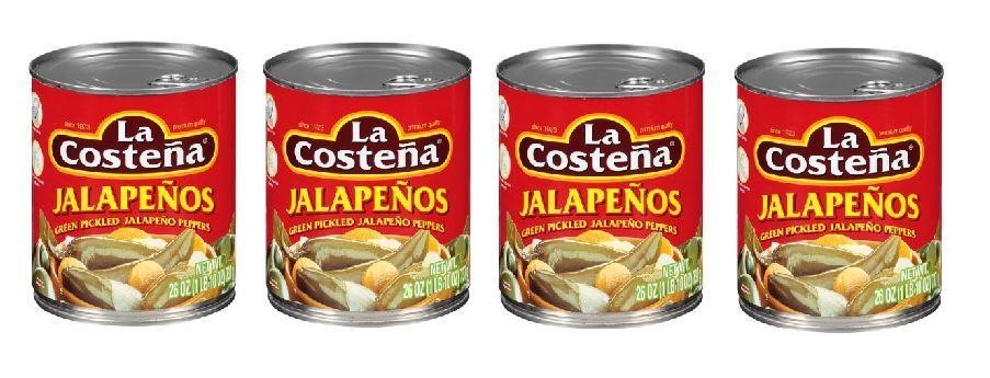 4 PACK La Costena Jalapenos, Whole, 26 Ounce