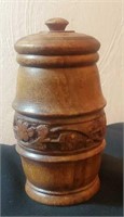 Wooden ginger jar approx 5 inches tall