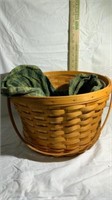 Large longaberger basket with green plain insert