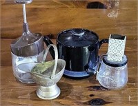 VTG Brass Bucket & Kitchen Items