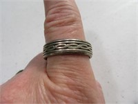 Sterling Mens sz12.25 Ring w/ Rope Front