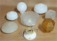 8 VINTAGE LIGHT FIXTURE GLASS SHADES, NO SHIPPING