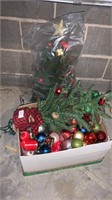 Small Christmas Tree and Christmas Ornaments
