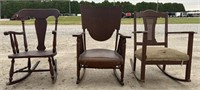 (F) Vintage Wooden Rocking Chairs
H: 37 in W: