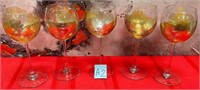 39 - 5 PIECES SIGNED & DATED STEMWARE (A2)