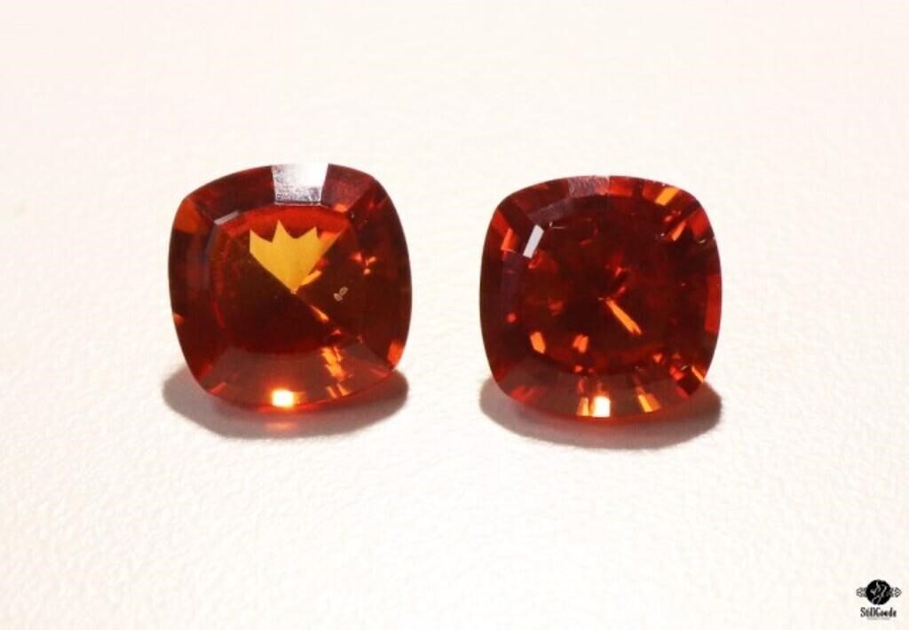 Orange Sapphire Gemstones / 2 pc