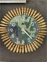 Army bullet wall clock, quartz clock with a camo