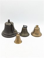 Lot of 4 Antique Brass Bells