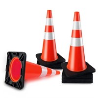 Traffic Cones 28 inch PVC Orange 8 Pack