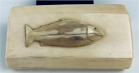 Scrimshaw Alaskan Inuit Fossil Walrus Tusk
