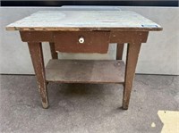 PRIMITIVE WORK TABLE WITH DRAWER, LOWER