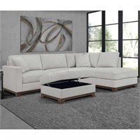 Unused Thomasville 3pc Fabric Sectional w/ Ottoman