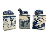 3 Early Chinese Zodiac Porcelain Chop Seals