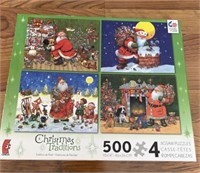 C4)  Puzzles-4pack, 500 pieces each
