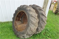 PAIR 13.6-28 TRACTOR TIRES WITH TUBES