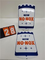 GULF "NO NOX" PORCELAIN PUMP SIGN 100% ORIGINAL