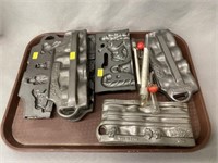 (5) John Wright Candy Molds with Thermometers