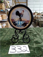 2 Sided Black Meral Rooster Clock