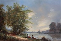 M. Jeffries, river landscape scene with couple
