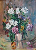 Margaret Loder, still life flowers in vase,