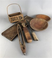 Antique Wood Kitchen Items Munising Bowl