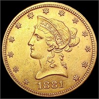 1881 $10 Gold Eagle CHOICE AU