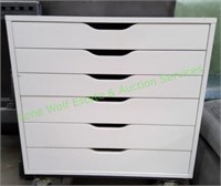 6-Drawer White Crafting Cabinet