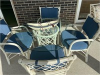 Patio rattan like dining table and chairs
