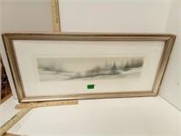 Framed & Matted Winter Lanscape by Arnold Alaniz