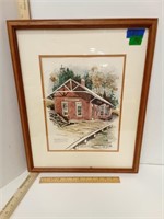 North Escanaba Michigan Station Framed & Matted