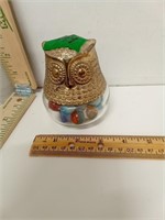 Owl Jar W/Marbles