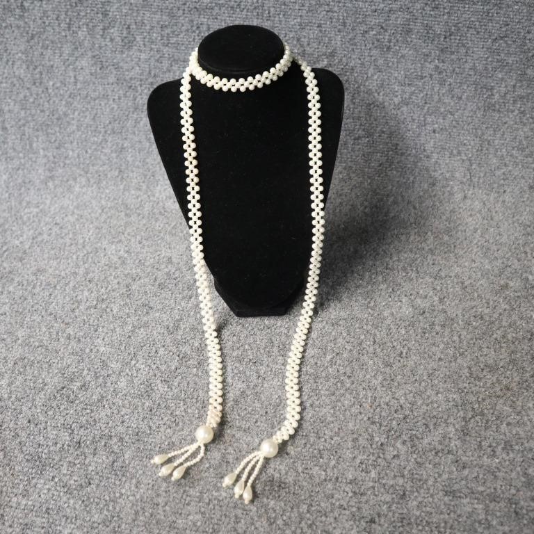 1920's Flapper  Pearl Necklace