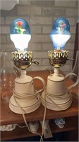 TELL CITY STYLE LAMPS W/ FLOWER BULBS