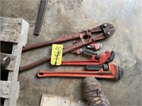 (4) Pipe Wrenches, Cutter