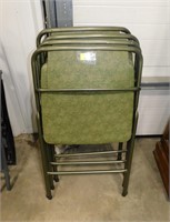 Lot of (4) Green Folding Chairs