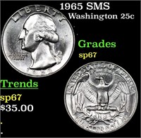 1965 SMS Washington Quarter 25c Grades sp67