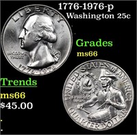 1776-1976-p Washington Quarter 25c Grades GEM+ Unc