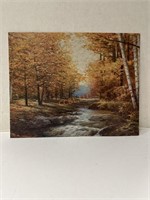 Autumn leaves by Wood litho print