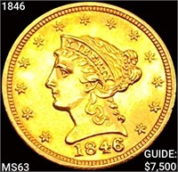 1846 $2.50 Gold Quarter Eagle CHOICE BU