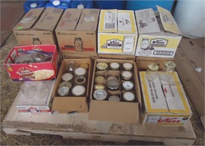 12 boxes canning jars, 8 boxes Quarts,3 boxes misc
