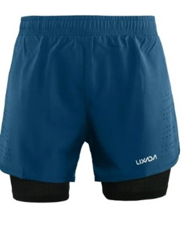 Large Lixada Men's 2-in-1 Running Shorts Quick Dry