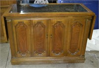 Side board serving buffet with marble top